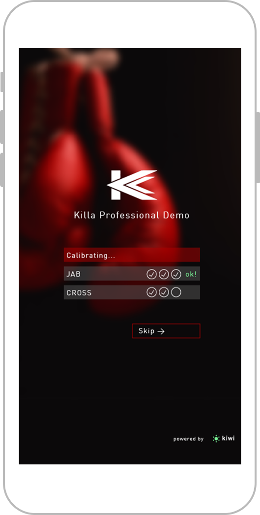 Kiwi Wearables Killa Professional Demo app mockup 1