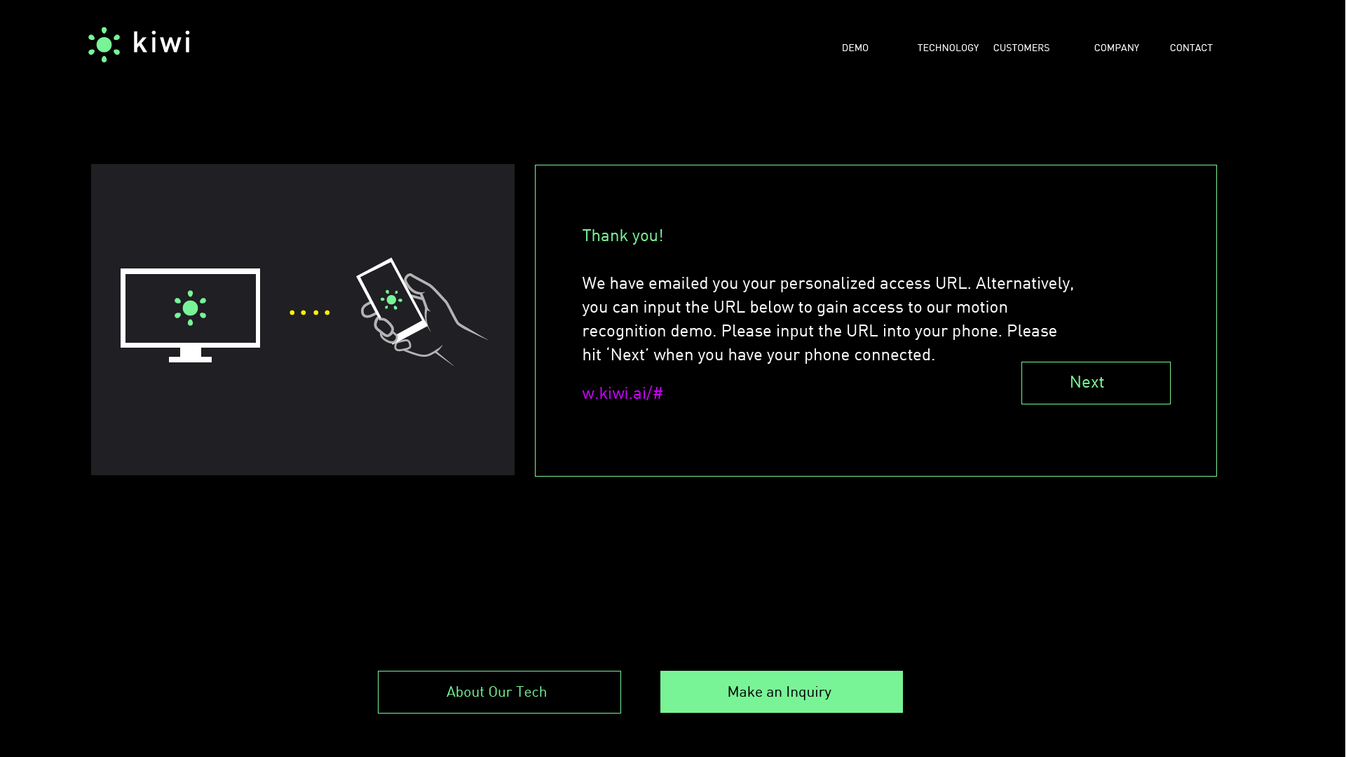 Kiwi Wearables Demo page 1